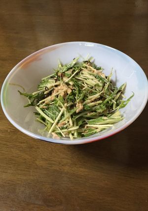 ツナと水菜と塩昆布のマヨ味噌サラダ-レシピのメイン写真