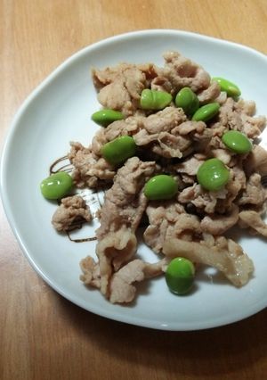 枝豆と豚の甘辛-レシピのメイン写真