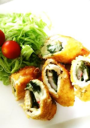 ☆チキンのチーズカニカマロールフライ☆-レシピのメイン写真