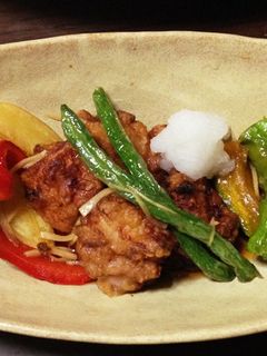 麺つゆで簡単♪夏野菜と鶏カラの揚げ浸し-レシピのメイン写真