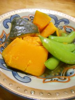 かぼちゃとスナップえんどうの煮物-レシピのメイン写真
