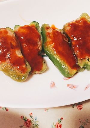 パン粉不要 ジューシー♡ピーマンの肉詰め-レシピのメイン写真