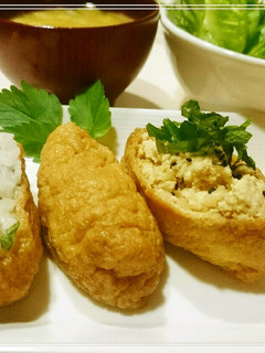 晩御飯★大葉のオイルお稲荷とお稲荷豆腐-レシピのメイン写真