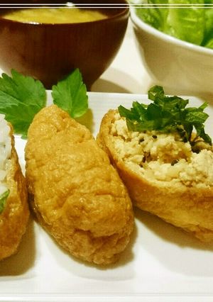 晩御飯★大葉のオイルお稲荷とお稲荷豆腐-レシピのメイン写真