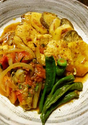 夏野菜と鶏胸肉のマスタードカレー-レシピのメイン写真