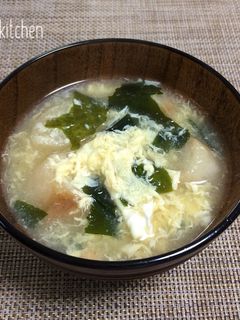 【 わかめと麩のかき玉汁 】-レシピのメイン写真