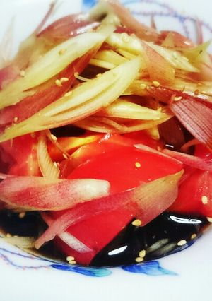 トマトと茗荷の自家製冷やし中華タレ和え-レシピのメイン写真