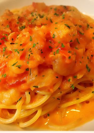 蟹のトマトクリームパスタ-レシピのメイン写真