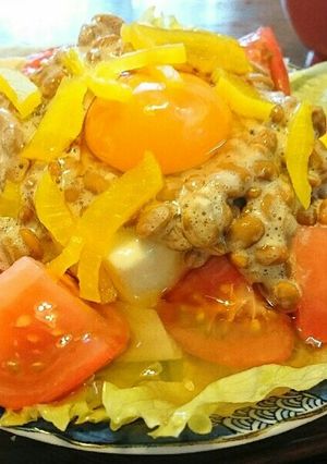 ダイエットにも！卵かけ豆腐サラダ-レシピのメイン写真
