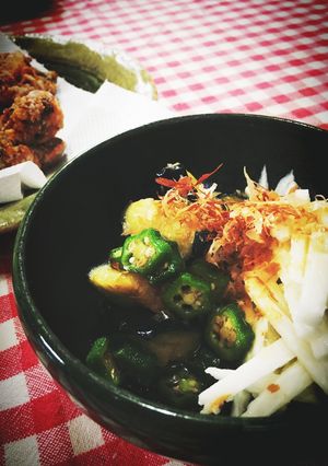 茄子とオクラと山芋の麺つゆ和え-レシピのメイン写真