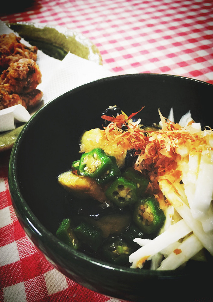 茄子とオクラと山芋の麺つゆ和え-レシピのメイン写真