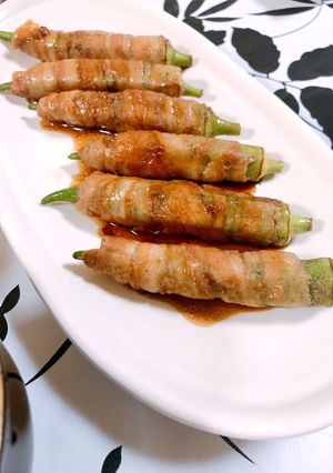 簡単 豚バラのオクラ巻き-レシピのメイン写真