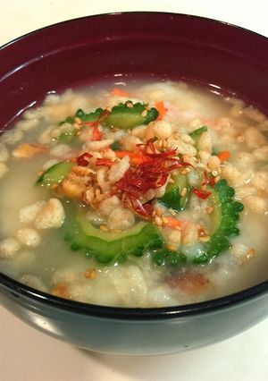 お餅とゴーヤーの中華風雑煮-レシピのメイン写真