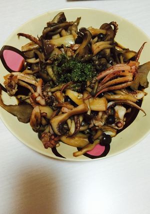 ずぼらさんのきのこといかのピリ辛炒め-レシピのメイン写真