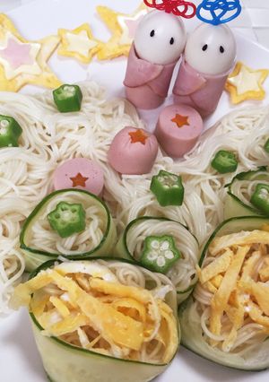 アレンジし放題！七夕そうめんアート♪-レシピのメイン写真