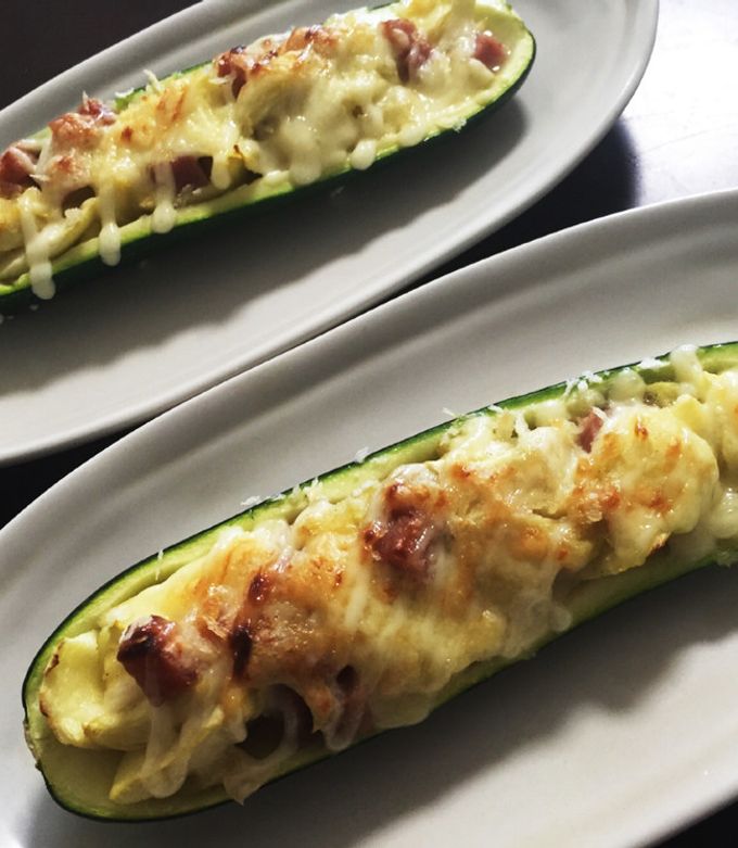 ズッキーニとスパムの丸ごとチーズ焼き-レシピのメイン写真