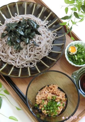 夜食にも♪納豆かけざる蕎麦-レシピのメイン写真