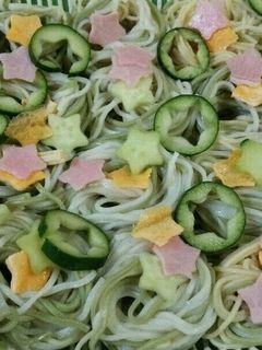 七夕カラフル素麺-レシピのメイン写真
