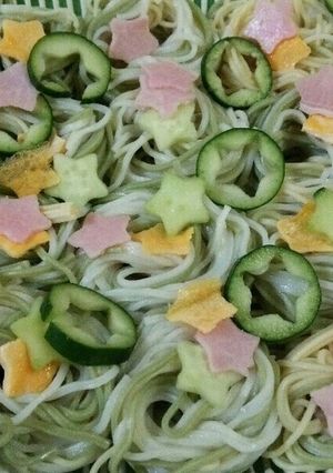 七夕カラフル素麺-レシピのメイン写真