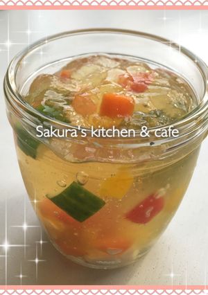 鶏肉と彩り野菜のゼリー寄せ♡七夕に☆-レシピのメイン写真