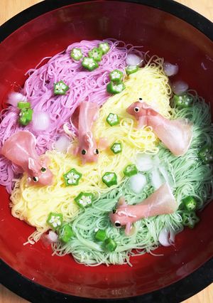 生ハム金魚で七夕そうめん-レシピのメイン写真