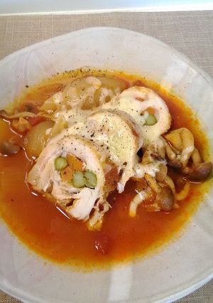 ロールチキンのトマト煮♪-レシピのメイン写真