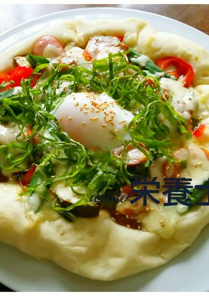 ★簡単本格的♪カレーピザ温泉卵のせ-レシピのメイン写真