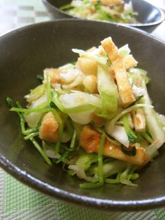 豆苗とキャベツの梅おかかサラダ-レシピのメイン写真