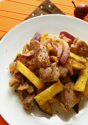 鶏肉とさつまいもの味噌マヨ炒め-レシピのメイン写真