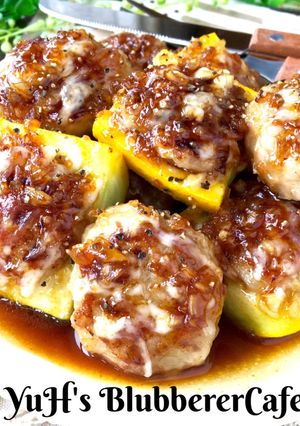 スタミナ甘辛マヨ焼き♡ズッキーニの肉詰め-レシピのメイン写真