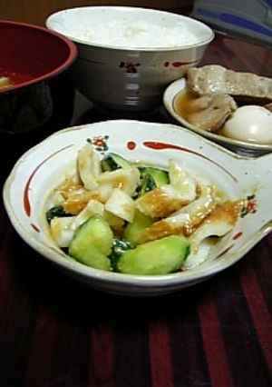 超簡単！キュウリと竹輪の梅味噌あえ-レシピのメイン写真