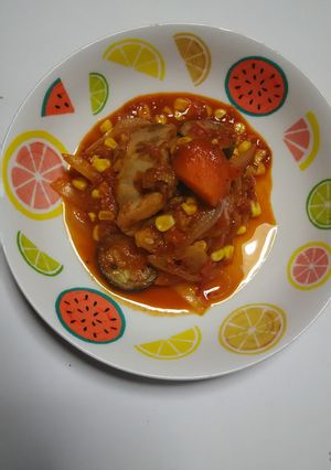 切って煮込むだけ！チキントマト煮-レシピのメイン写真