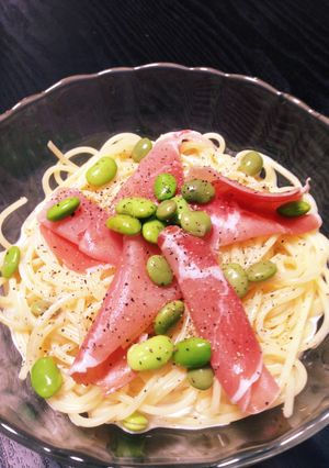 枝豆と生ハムの冷製パスタ✨豆乳でも！-レシピのメイン写真