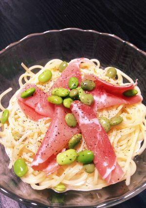 枝豆と生ハムの冷製パスタ✨豆乳でも！-レシピのメイン写真