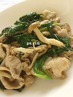 モロヘイヤと豚肉の生姜炒め-レシピのメイン写真