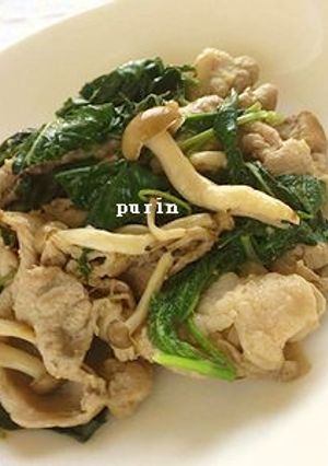 モロヘイヤと豚肉の生姜炒め-レシピのメイン写真