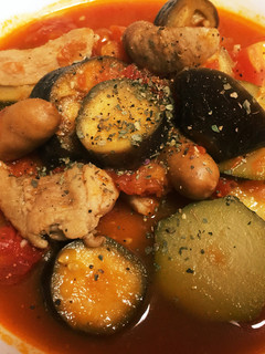 ナスとズッキーニのトマトスープ-レシピのメイン写真
