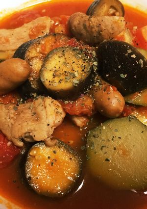 ナスとズッキーニのトマトスープ-レシピのメイン写真