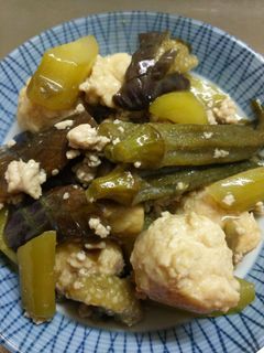 夏野菜と鶏団子のそぼろ餡掛け煮☆-レシピのメイン写真