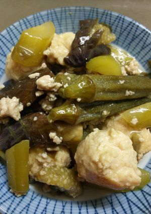 夏野菜と鶏団子のそぼろ餡掛け煮☆-レシピのメイン写真