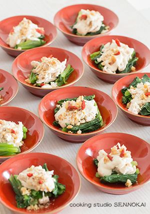 簡単☆小松菜とささみの豆腐ドレッシング-レシピのメイン写真