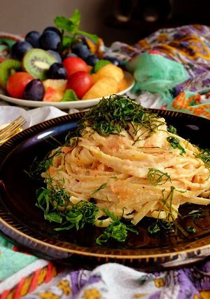 レンジでソース♡明太クリームパスタ！-レシピのメイン写真