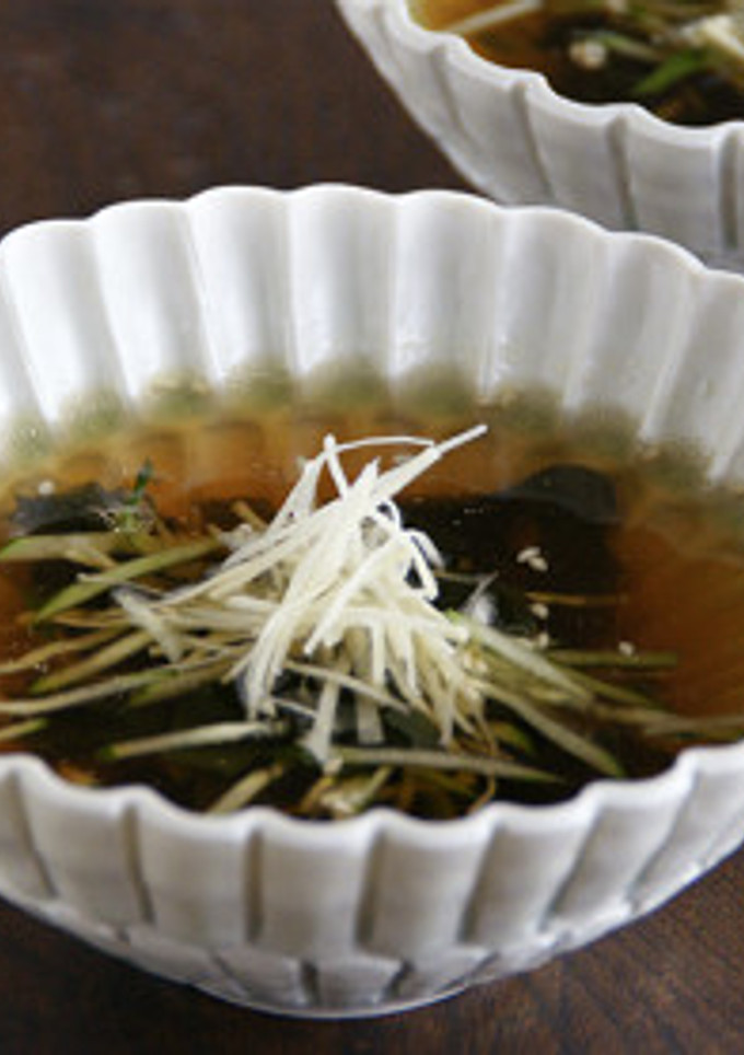 韓国風ワカメと胡瓜の冷汁-レシピのメイン写真