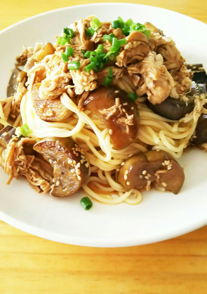 簡単！中華風？ささみとナスの冷製パスタ-レシピのメイン写真