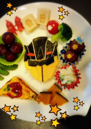 ジュウオウジャーザワールドサイ キャラ弁-レシピのメイン写真