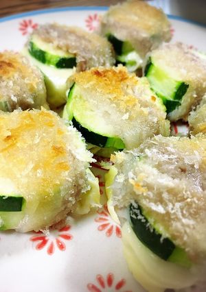 簡単❤︎ズッキーニと豚肉のパン粉焼き-レシピのメイン写真