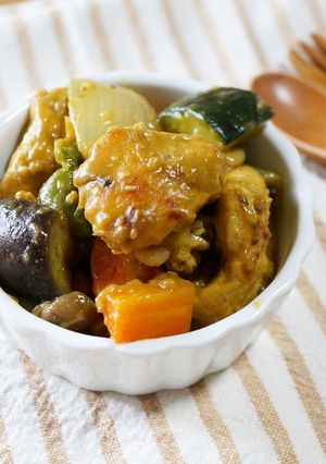 簡単♡夏野菜とチキンのカレー炒め-レシピのメイン写真