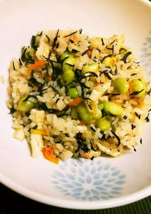 枝豆とヒジキDEほっこり炊き込みご飯♪-レシピのメイン写真