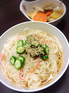 七夕に☆カニカマでカラフル素麺-レシピのメイン写真