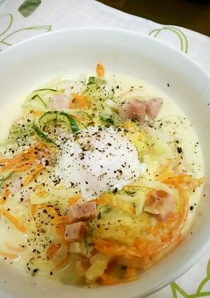 ベジッティ♡スープ仕立てのカルボナーラ♪-レシピのメイン写真